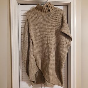 NWT Cozy Tan Sweater Poncho S/M (8-10)